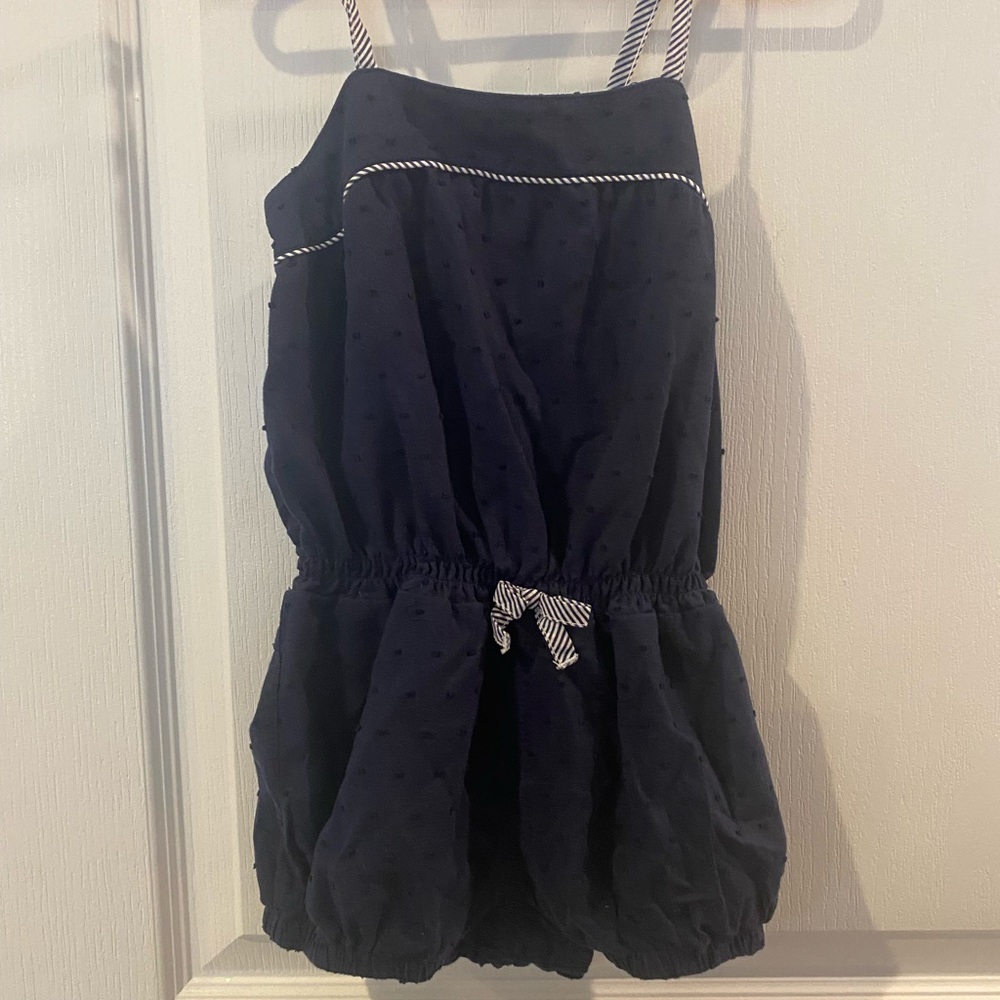 Romper in navy and white
